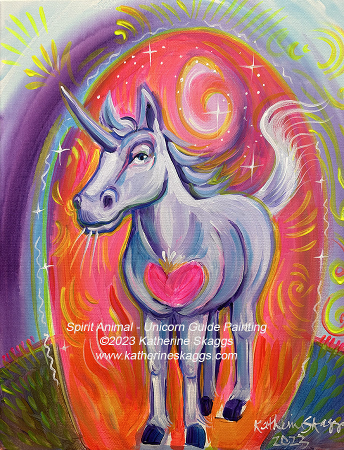 Spirit Animal Unicorn Guide Totem painting by Katherine Skaggs