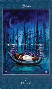 New Moon in Sagittarius reading with Katherine Skaggs - What are the Lessons and Opportunities - 7 of Seas - Denial - time to stop denying your emotional happiness