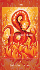New Moon in Sagittarius reading with Katherine Skaggs - What is the Big Picture? 10 of Fire - Self-destruction - time to let go of all ways you sabotage yourself