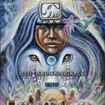 White Dog Wolf Woman by Katherine Skaggs invites you to join the Shamanic Journey with Wolf experience online