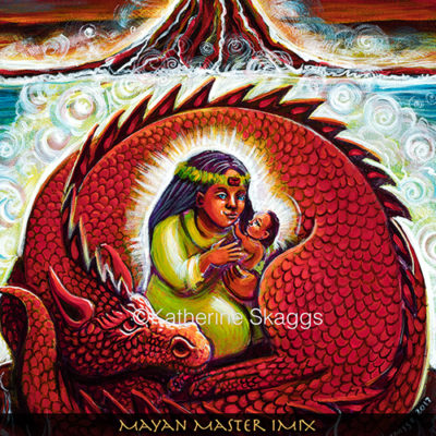 Mayan Master Imix the Red Dragon Altar Card