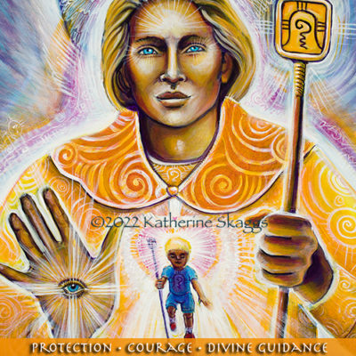 Archangel Michael 5x7" Altar Card by Katherine Skaggs