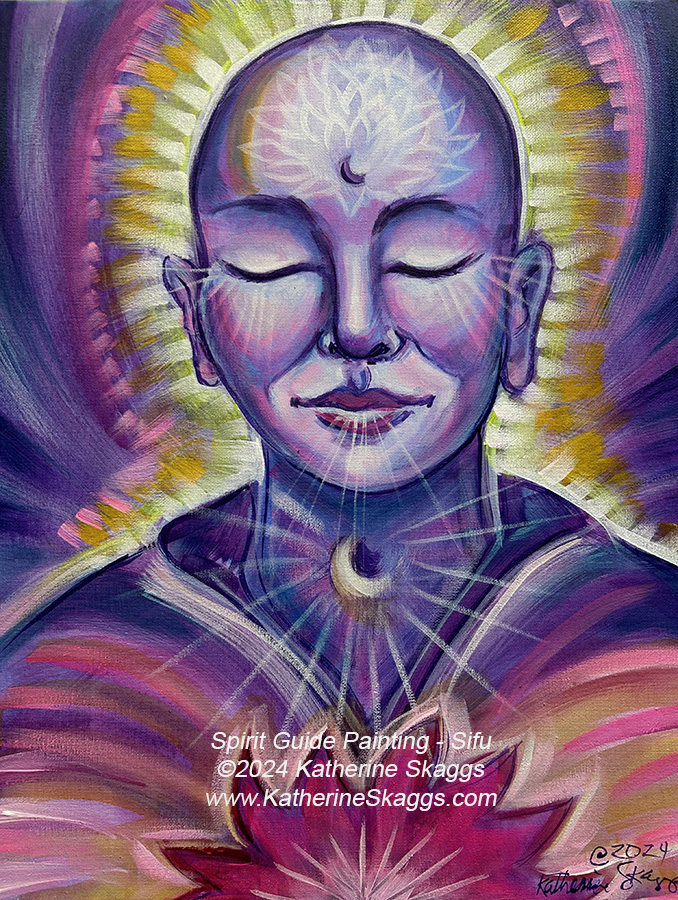 Spirit guide painting Sifu by Katherine Skaggs