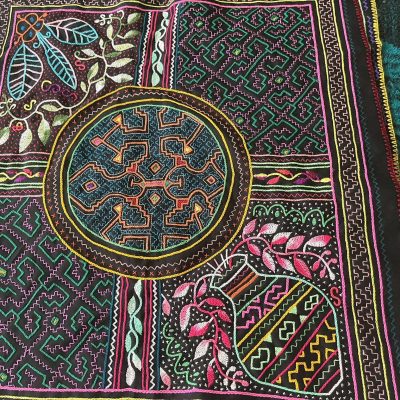 Shipibo Embroidered Song Cloth - Medicinal Plants for Protection and Healing
